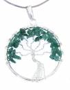 edler Lebensbaum Anhänger mit Aventurin - Edelstein - Baum des Lebens - A Qualität - Schmuck mit 925er Silber versilbert #6733