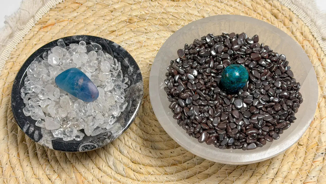 edelsteine-entladen-aufladen-bergkristall-haematit