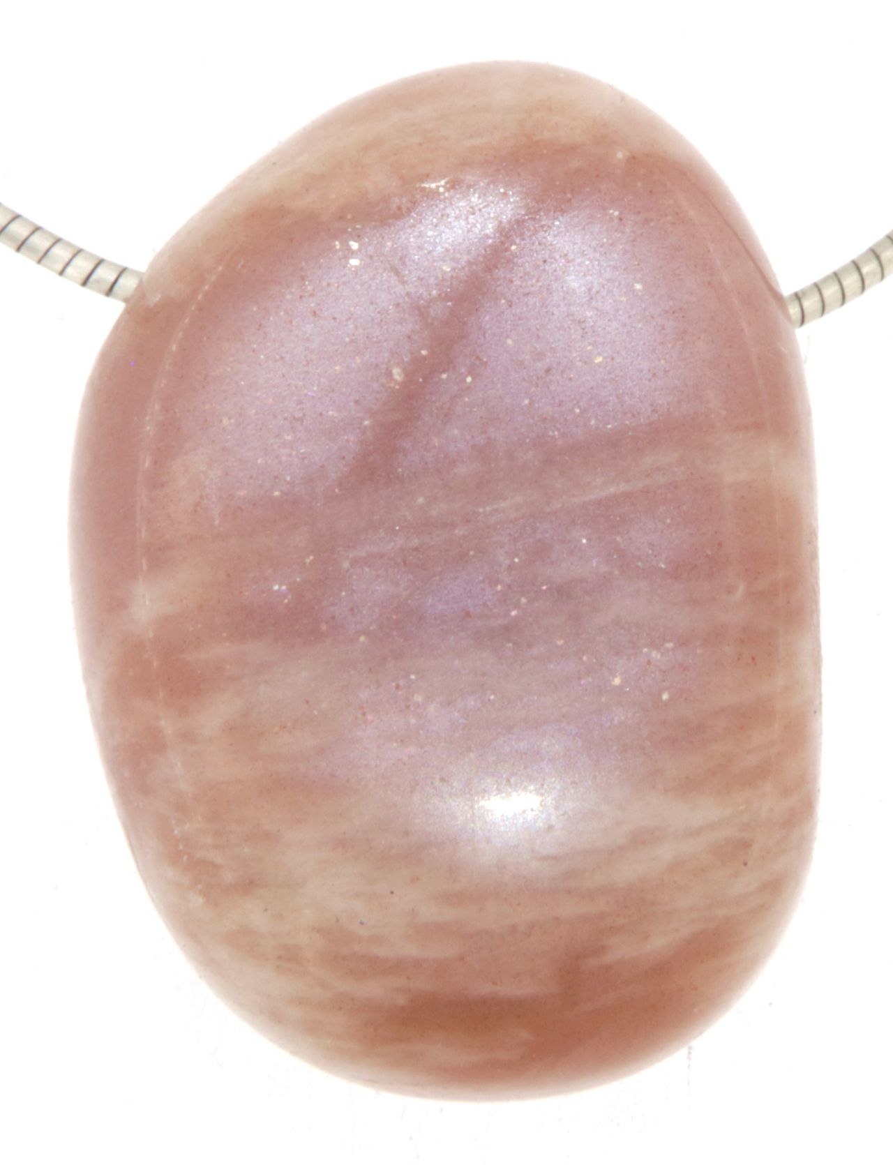 COYUN Regenbogen Mondstein Halskette - Ovaler Edelstein Anhänger Für Damen In Silber