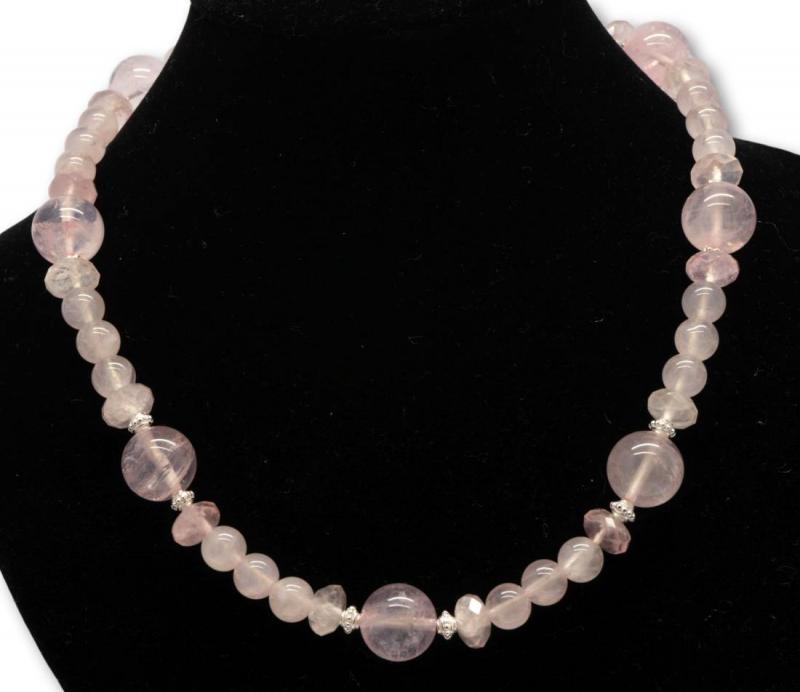 rosenquarz-edelstein-heilstein-kette-collier-handmade rosenquarz-edelstein-heilstein-kette-collier-handmade